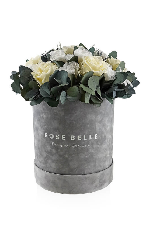 Rose Belle Box XL szary DeLuxe z eukaliptusem