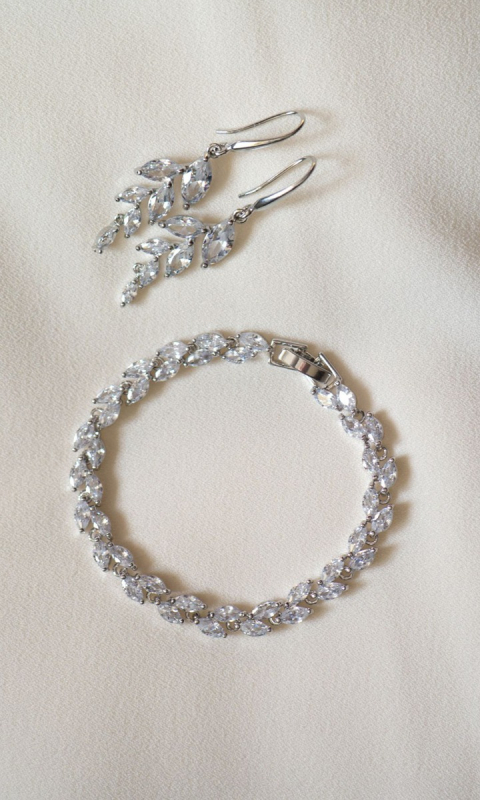Silver Leafi- komplet biżuterii ślubnej