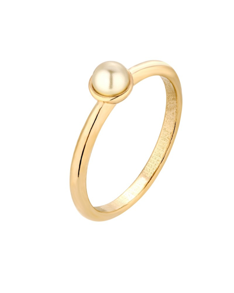 Złoty pierścionek z perłą Preciosa 2