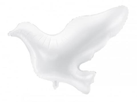 Balon foliowy Gołąbek biały, 77 x 66 cm
