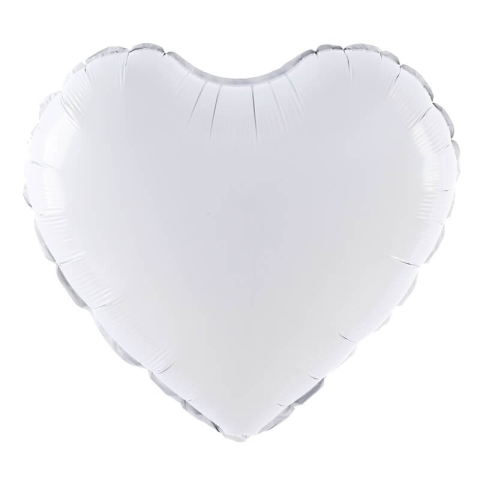 Balon foliowy serce białe, 45 cm