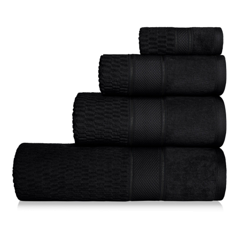 Czarny Ręcznik Welurowy 70x140 PERU 100% bawełna