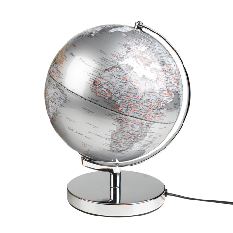 Globus podświetlany "Silver" - 25cm | GENTLEMEN'S HARDWARE
