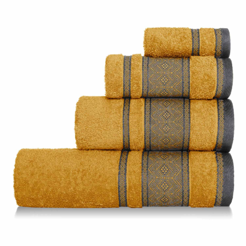 Musztardowy Ręcznik 50x90 PANAMA 100% bawełna