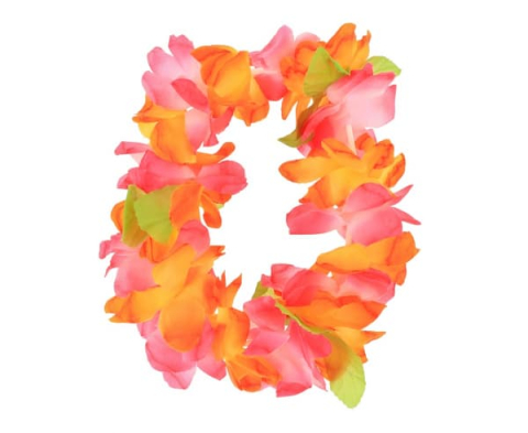 Opaska hawajska pomarańczowo różowa