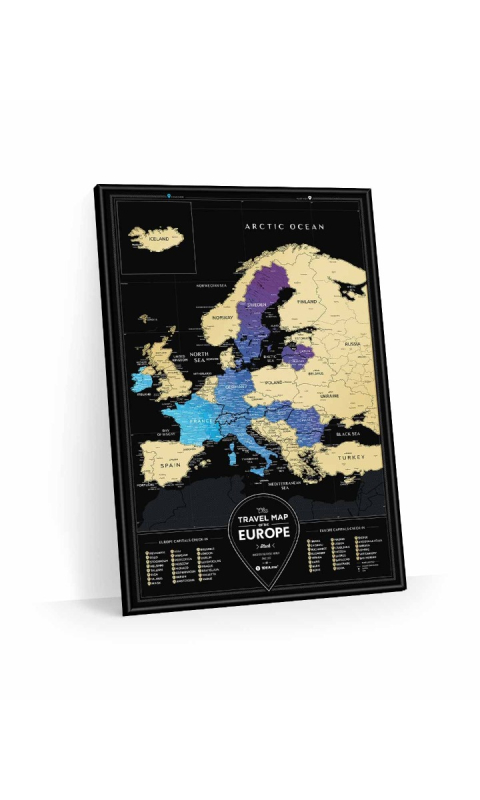 Mapa zdrapka Travel Map Black Europe