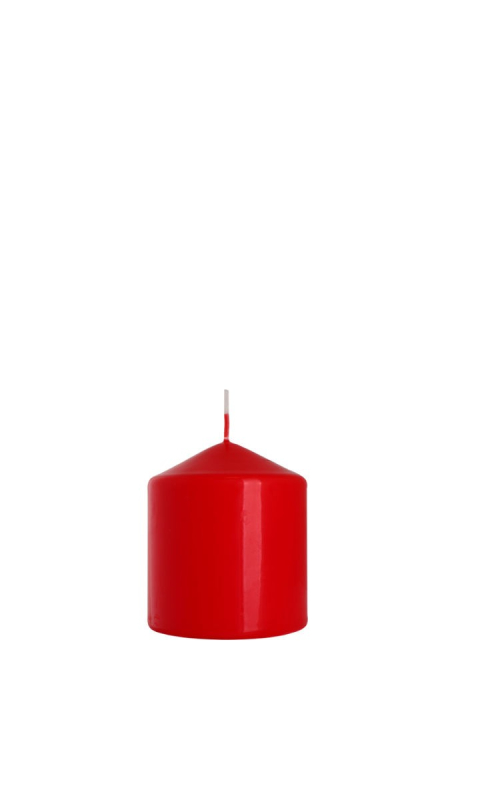 Mała dekoracja świeca walec czerwona 38h 9cm