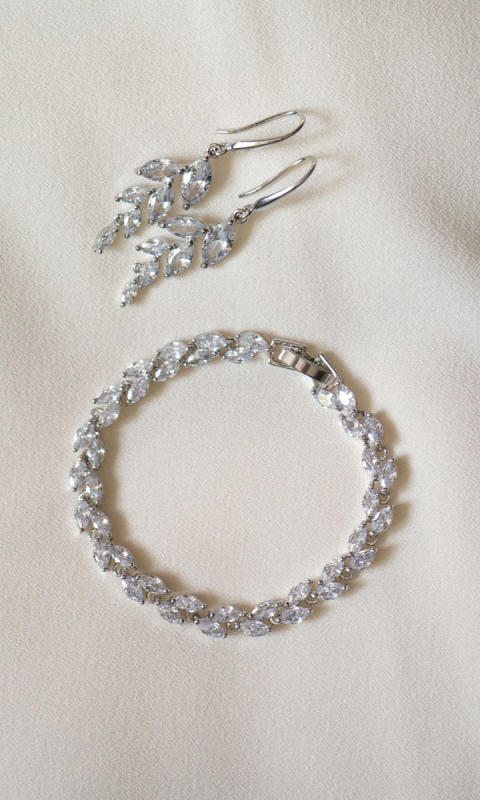 Silver Leafi- komplet biżuterii ślubnej