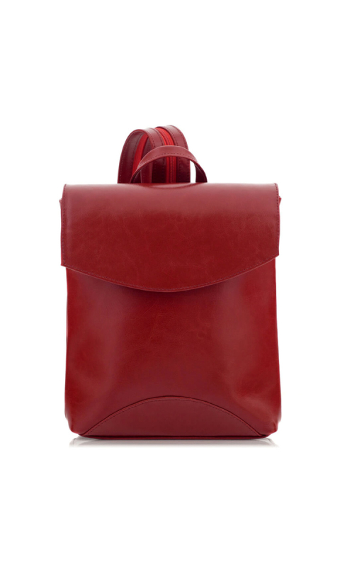 Elegancki damski plecak skórzany czerwony 