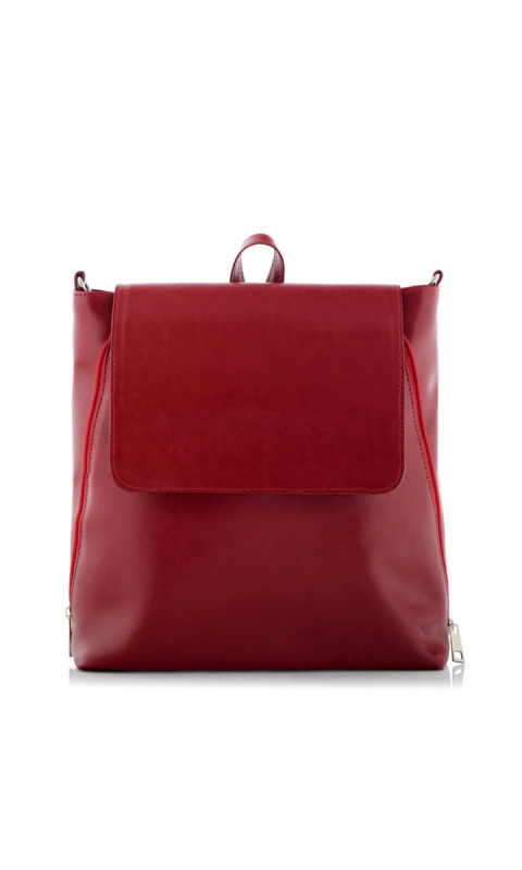 Elegancka skórzana torebka plecak 2w1 Czerwona 