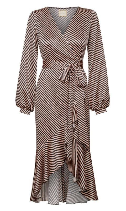 Asymetryczna sukienka w paski Frilla 