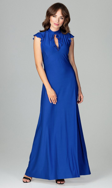 Kobaltowa sukienka maxi