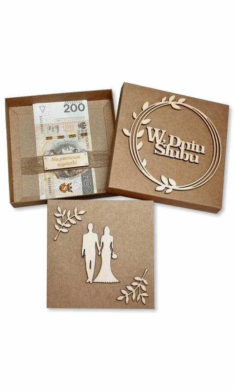 Kartka ślubna w ozdobnym pudełku WMP1
