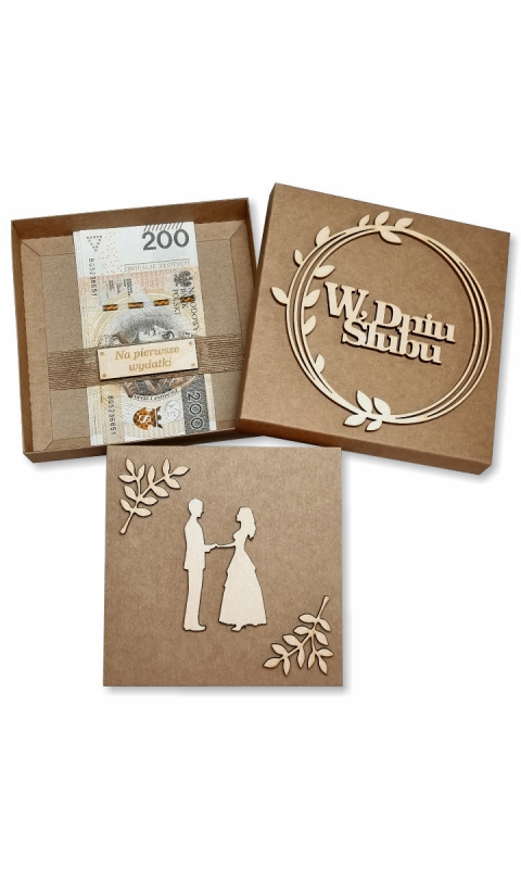 Kartka ślubna w ozdobnym pudełku WMP2