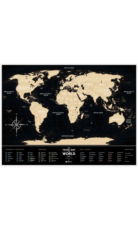 Mapa zdrapka Travel Map Black World