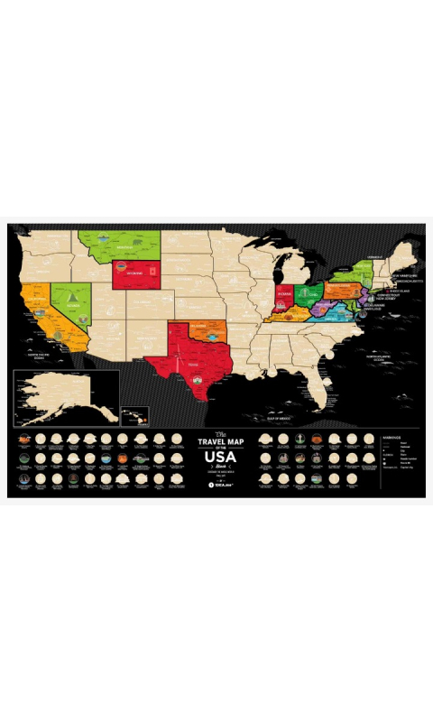 Mapa zdrapka Travel Map Black USA