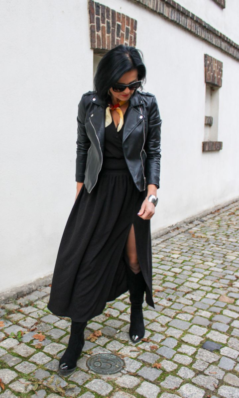 Czarna sukienka midi Florencja